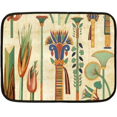 Egyptian Paper Papyrus Hieroglyphs Fleece Blanket (mini) by Sapixe