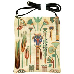 Egyptian Paper Papyrus Hieroglyphs Shoulder Sling Bag by Sapixe