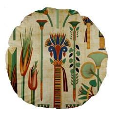 Egyptian Paper Papyrus Hieroglyphs Large 18  Premium Round Cushions by Sapixe