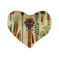 Egyptian Paper Papyrus Hieroglyphs Standard 16  Premium Heart Shape Cushions by Sapixe