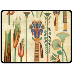 Egyptian Paper Papyrus Hieroglyphs Double Sided Fleece Blanket (large)  by Sapixe