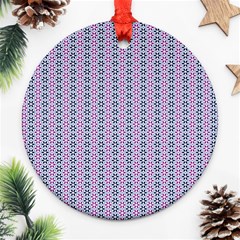 Pattern Star Flower Backround Ornament (round) by HermanTelo