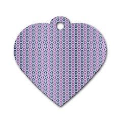 Pattern Star Flower Backround Dog Tag Heart (one Side) by HermanTelo