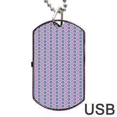 Pattern Star Flower Backround Dog Tag Usb Flash (one Side)