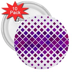 Pattern Square Purple Horizontal 3  Buttons (10 Pack) 