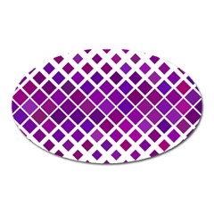 Pattern Square Purple Horizontal Oval Magnet by HermanTelo