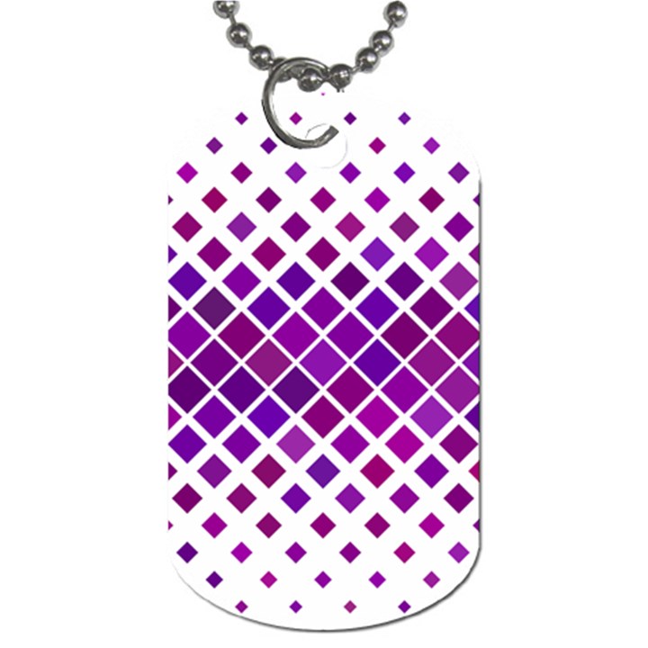 Pattern Square Purple Horizontal Dog Tag (Two Sides)