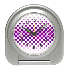 Pattern Square Purple Horizontal Travel Alarm Clock