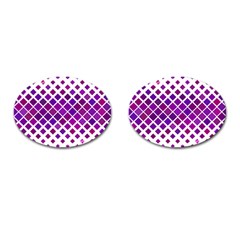 Pattern Square Purple Horizontal Cufflinks (oval)