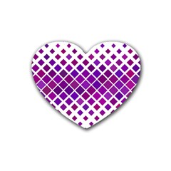 Pattern Square Purple Horizontal Rubber Coaster (heart)  by HermanTelo