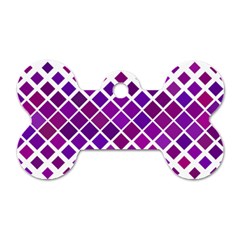 Pattern Square Purple Horizontal Dog Tag Bone (two Sides)