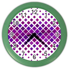 Pattern Square Purple Horizontal Color Wall Clock