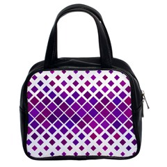 Pattern Square Purple Horizontal Classic Handbag (two Sides)