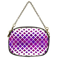 Pattern Square Purple Horizontal Chain Purse (one Side)