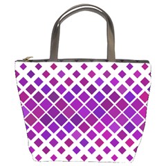 Pattern Square Purple Horizontal Bucket Bag