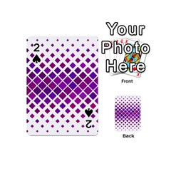 Pattern Square Purple Horizontal Playing Cards Double Sided (mini)