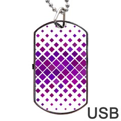 Pattern Square Purple Horizontal Dog Tag Usb Flash (one Side) by HermanTelo