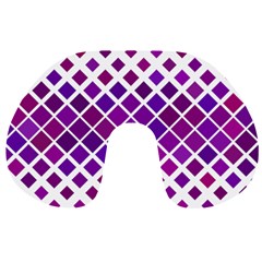 Pattern Square Purple Horizontal Travel Neck Pillow by HermanTelo