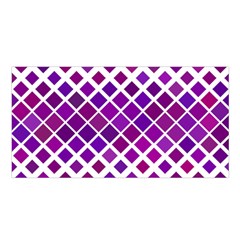 Pattern Square Purple Horizontal Satin Shawl