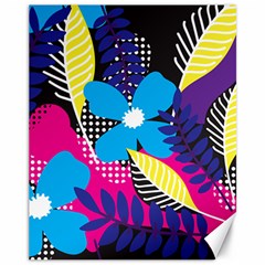 Pattern Leaf Polka Leaves Canvas 11  X 14 