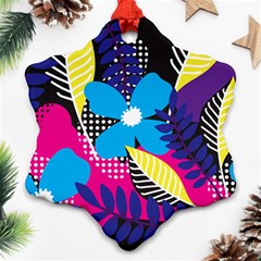 Pattern Leaf Polka Leaves Ornament (snowflake)