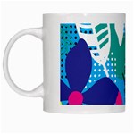 Pattern Leaf Polka Flower White Mugs Left