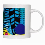 Pattern Leaf Polka Flower White Mugs Right