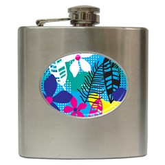 Pattern Leaf Polka Flower Hip Flask (6 Oz)