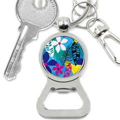 Pattern Leaf Polka Flower Bottle Opener Key Chain