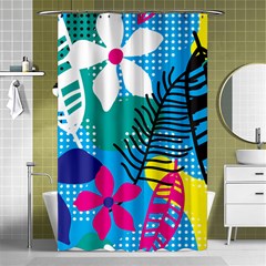 Pattern Leaf Polka Flower Shower Curtain 48  X 72  (small) 