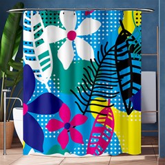 Pattern Leaf Polka Flower Shower Curtain 60  X 72  (medium) 