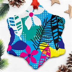 Pattern Leaf Polka Flower Ornament (snowflake)