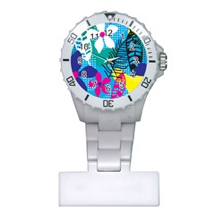 Pattern Leaf Polka Flower Plastic Nurses Watch by HermanTelo