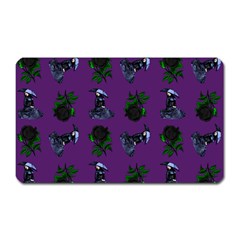 Gothic Girl Rose Purple Pattern Magnet (rectangular) by snowwhitegirl