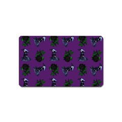 Gothic Girl Rose Purple Pattern Magnet (name Card) by snowwhitegirl