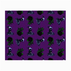 Gothic Girl Rose Purple Pattern Small Glasses Cloth