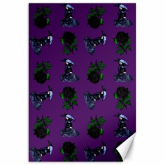 Gothic Girl Rose Purple Pattern Canvas 20  X 30  by snowwhitegirl