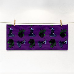 Gothic Girl Rose Purple Pattern Hand Towel by snowwhitegirl