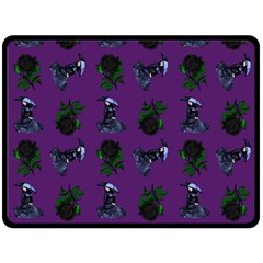 Gothic Girl Rose Purple Pattern Fleece Blanket (large)  by snowwhitegirl