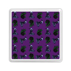 Gothic Girl Rose Purple Pattern Memory Card Reader (square) by snowwhitegirl