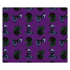 Gothic Girl Rose Purple Pattern Double Sided Flano Blanket (small)  by snowwhitegirl