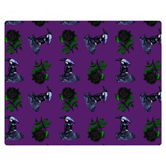 Gothic Girl Rose Purple Pattern Double Sided Flano Blanket (medium)  by snowwhitegirl