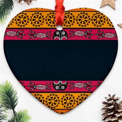 Pattern Ornaments Africa Safari Heart Ornament (two Sides)