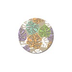 Pattern Leaves Banana Rainbow Golf Ball Marker (10 pack) Front