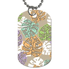 Pattern Leaves Banana Rainbow Dog Tag (two Sides)