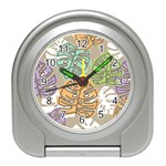 Pattern Leaves Banana Rainbow Travel Alarm Clock Front