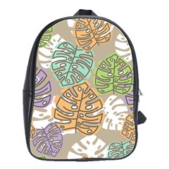 Pattern Leaves Banana Rainbow School Bag (large)