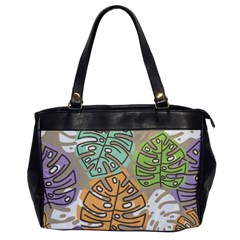 Pattern Leaves Banana Rainbow Oversize Office Handbag by HermanTelo