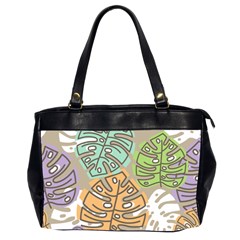 Pattern Leaves Banana Rainbow Oversize Office Handbag (2 Sides) by HermanTelo