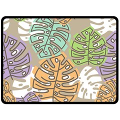 Pattern Leaves Banana Rainbow Fleece Blanket (large) 